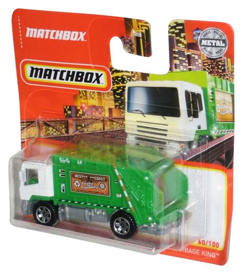 Matchbox Garbage King 2021 Green White Metal Toy Truck 60 100