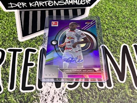 Topps Finest Champions League 2023 Autograph Card Purple 99 Nkunku RB