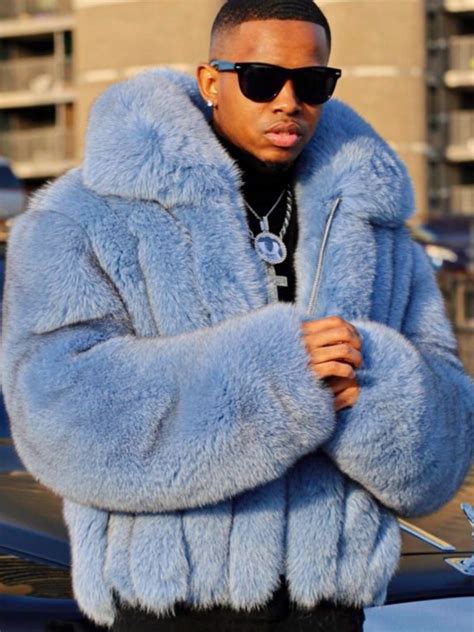 I Am A Male FUR LOVER Mens Shearling Jacket Fur Fashion Fox Fur Coat