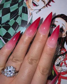 Nezuko Vine Nails Pfp Nail Designs In Pink Ombre Nails Nail