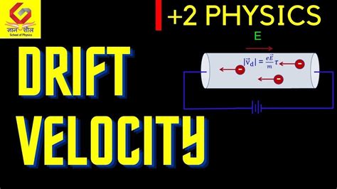 Drift Velocity Class 12 Physics Youtube