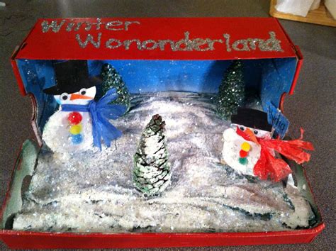 Shoe Box Craft Winter Wonderland Created By My Year Old For Her