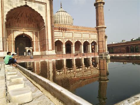 Inside Jama Masjid Mosque Complex Old Delhi India Photo Copyright Stock Photo - Image of ...