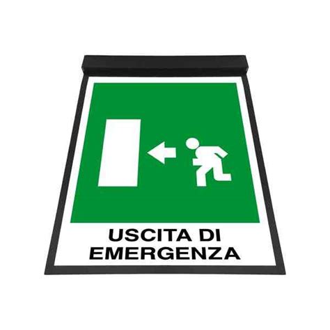 Cartello Forex Bifacciale 25x31 Cm Uscita Di Emergenza A Sinistra