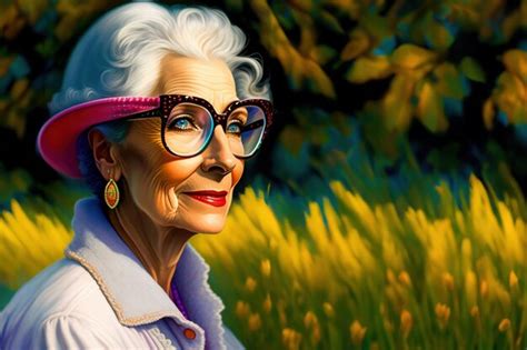 Premium Ai Image Portrait Of An Elderly Mature Woman On The Background Generate Ai