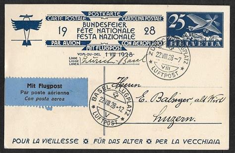 1928 BF Flugkarte Zürich Basel ab 1 Kaufen auf Ricardo