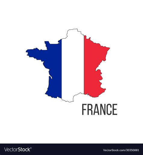 France Flag Map The Country Royalty Free Vector Image