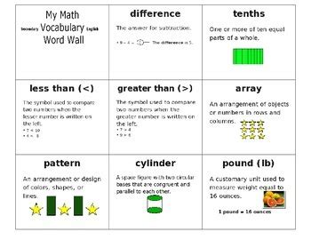 Math Vocabulary Flashcards by V's School Work | Teachers Pay Teachers