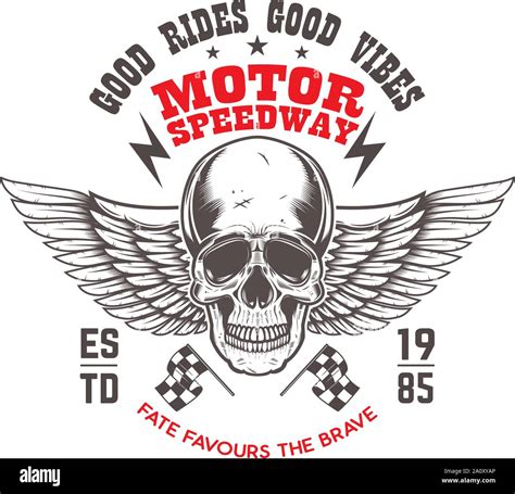 Custom Motorräder Plakat Vorlage mit Winged Skull Design Element für