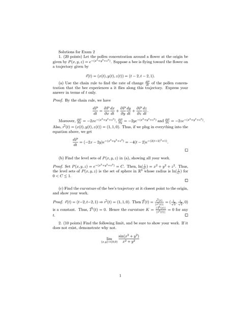 E S Sols Exam For Midterm Two Solutions For Exam