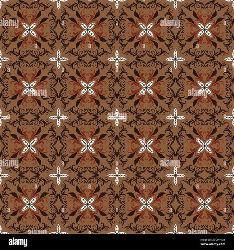 Modern Kawung Batik Flower Motif With Simple Brown Color Design Stock Vector Image And Art Alamy