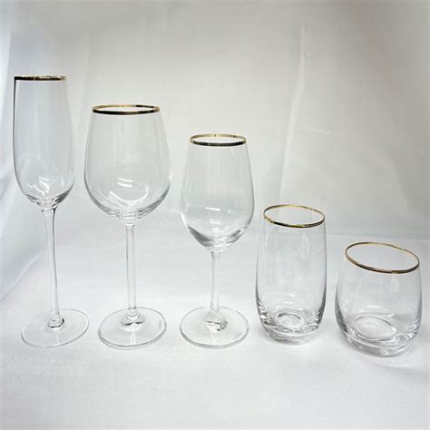 Gold Rim Champagne Glass 8.6oz - Chairs4allevents