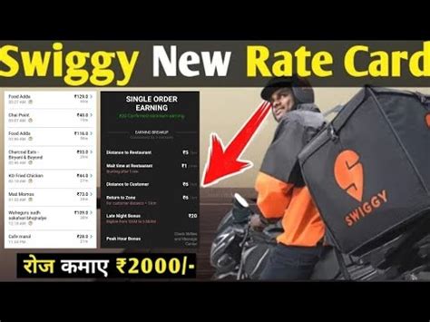 Swiggy Delivery Boy New Rate Card Details Swiggy Job Daliy