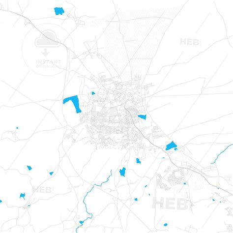 Vector map of Hubli–Dharwad, Karnataka, India with emphasis on water ...