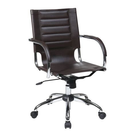 Avenue Six Espresso Trinidad Office Chair With Padded Arms And Chrome