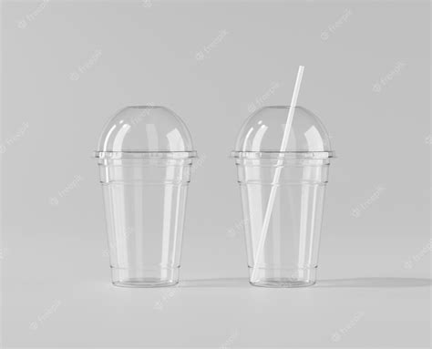 Premium Photo A Realistic Transparent Disposable Ice Cup Plastic Cup