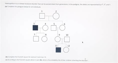 Solved Haemophilia A Is A X Linked Recessive Disorder That