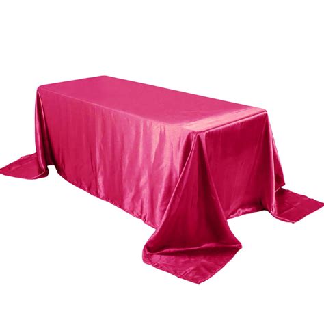 Fuchsia Satin Rectangular Tablecloth 90x132