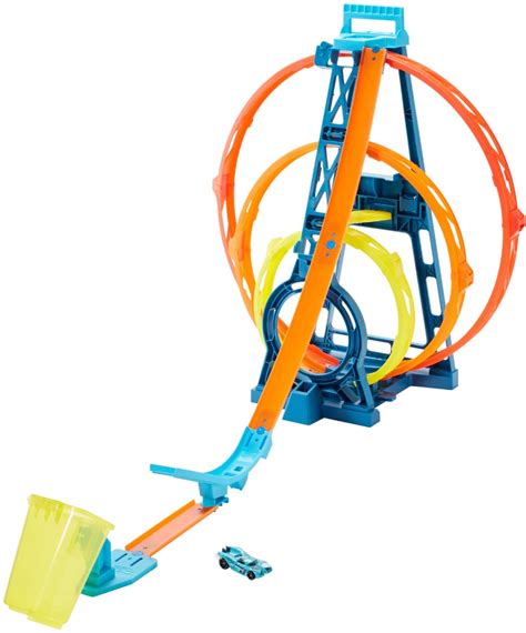 Hot Wheels Track Builder Triple Loop Kit Blue Orange GLC Best Buy