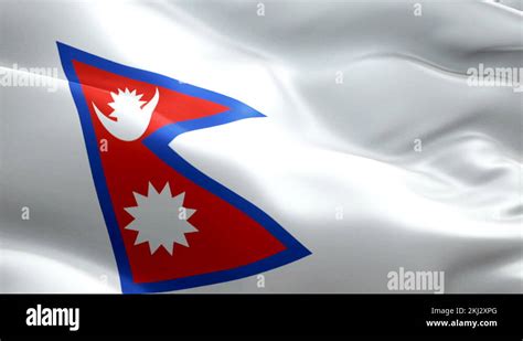 Nepal Flag Motion Loop Video Waving In Wind Realistic Nepali Flag