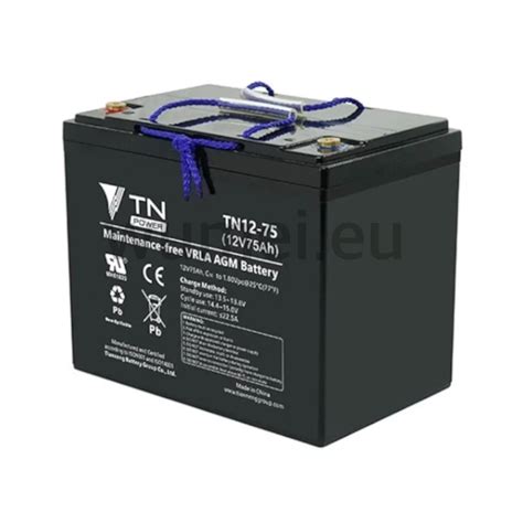 12V 75Ah AGM Battery Tianneng TN12 75 Deep Cycle WUMEI