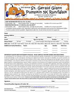 Fillable Online 5k Run Walk Registration Form Simply Timing Fax