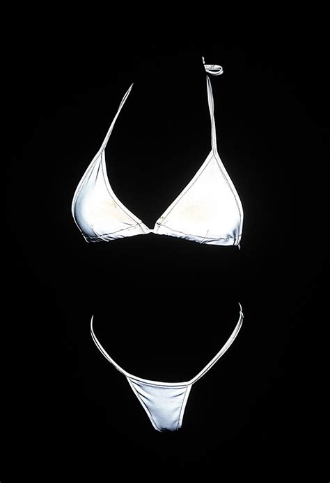 Gray Reflective String Bikini Gothic Swimwear Solid Color Swimsuits For Sale