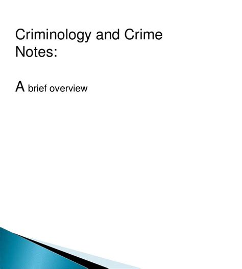 Criminology And Crime Notes