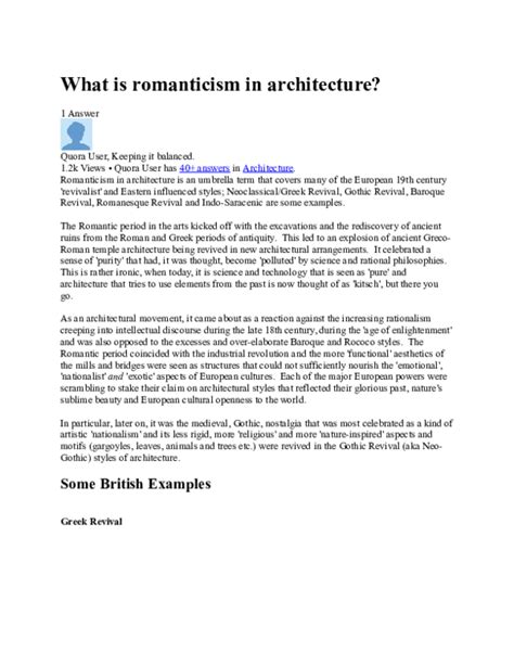 (DOC) What is romanticism in architecture | Laudemir Ibarra - Academia.edu