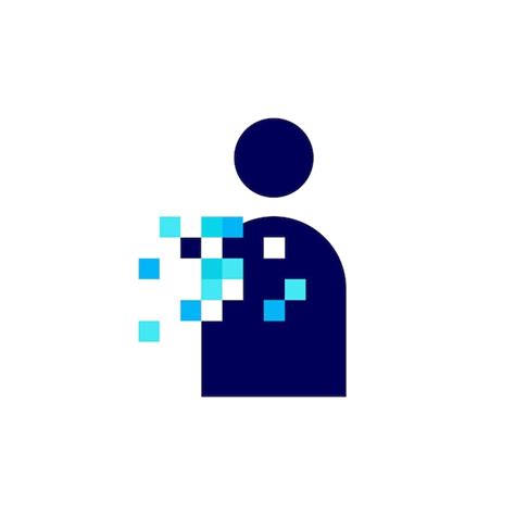 Premium Vector People Human Pixel Mark Digital 8 Bit Logo Vector Icon