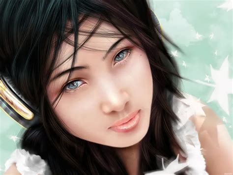 Hot Asian Beauty Blue Eyes Art Huge Print Poster TXHOME D In Wall Stickers From Home