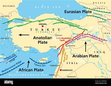 Anatolian Plate map, separated from the Eurasian and Arabian Plate Stock Vector Image & Art - Alamy