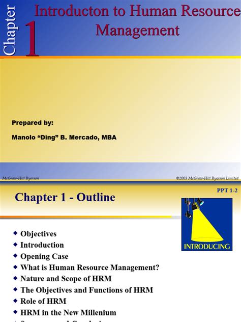 Chapter 1 Introduction To Hrm Pdf Human Resources Human Resource