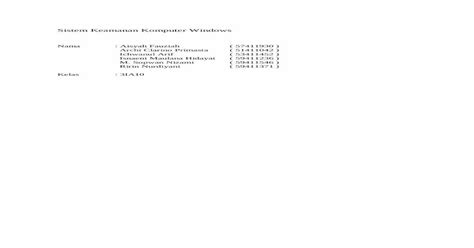 Pdf Sistem Keamanan Komputer Windows Gunadarma