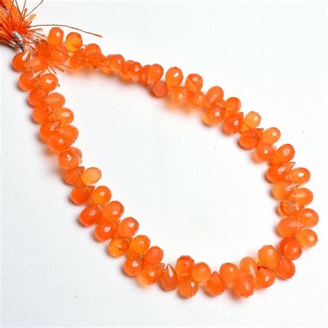 Natural Carnelian Drop Shape Beads Buy Online Shyama Gems