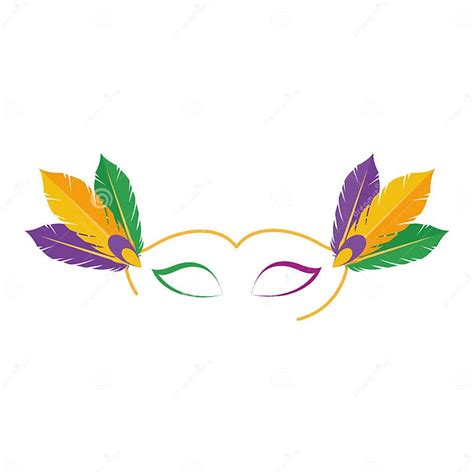 Isolated Carnival Mask With Feathers Vector Stock Vector Illustration