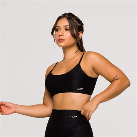 Top Academia Fitness Feminino Poliamida Preto Costas Abertas Lot Fitness