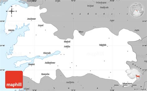 Gray Simple Map Of Bharuch