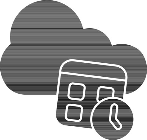 Cloud With Time Management Icon In black and white Color. 24343217 Vector Art at Vecteezy