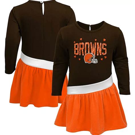 Girls Toddler Brown/Orange Cleveland Browns Heart To Heart Jersey Tunic ...