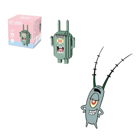 Blocos De Montar Miniatura Plankton Desenho Bob Esponja Shopee Brasil