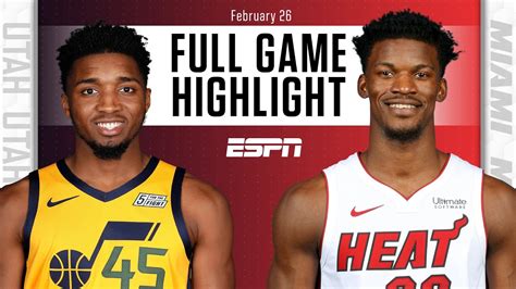 Utah Jazz Vs Miami Heat Full Game Highlights Nba On Espn Youtube