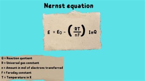 Nernst Equation Definition And Description Science Query