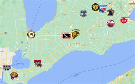 OHL Map Teams Logos Sport League Maps Maps Of Sports, 45% OFF