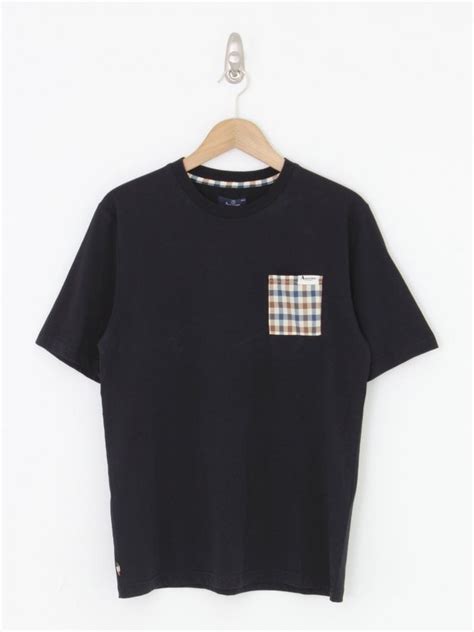 Aquascutum Chest Pocket T Shirt Black Northern Threads