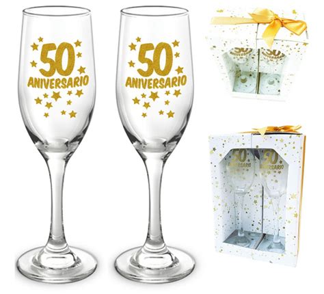 2 Copas De 50 Aniversario O Bodas De Oro