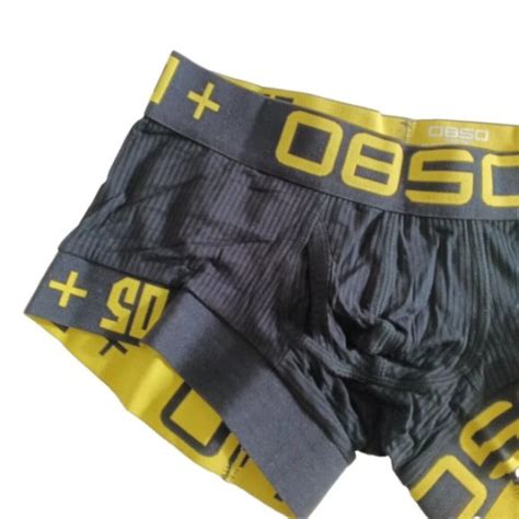 Underwear Socks Brand New Gay Muscle Sexy Ribbed Knit Black Yellow Boxer Brief Us