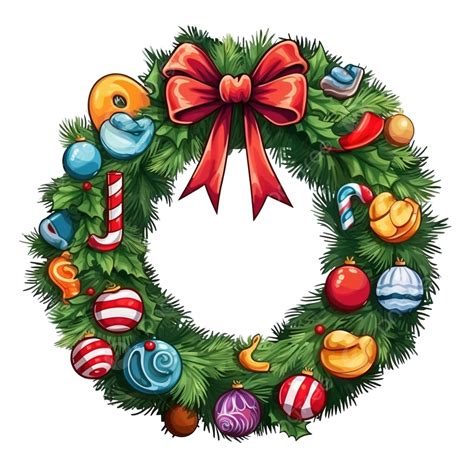 Cartoon Merry Christmas Wreath Christmas Clipart Cartoon Clipart