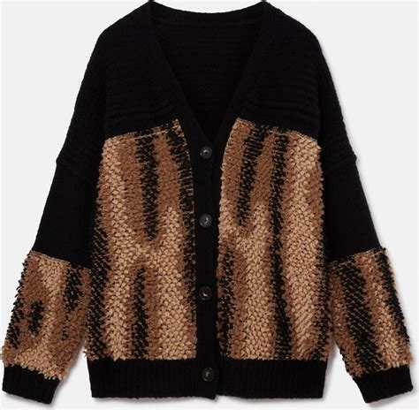 Stella Mccartney Jacquard Wool Blend Cardigan Black • Pris