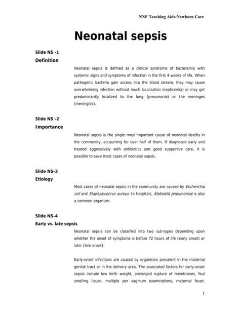 Neonatal Sepsis